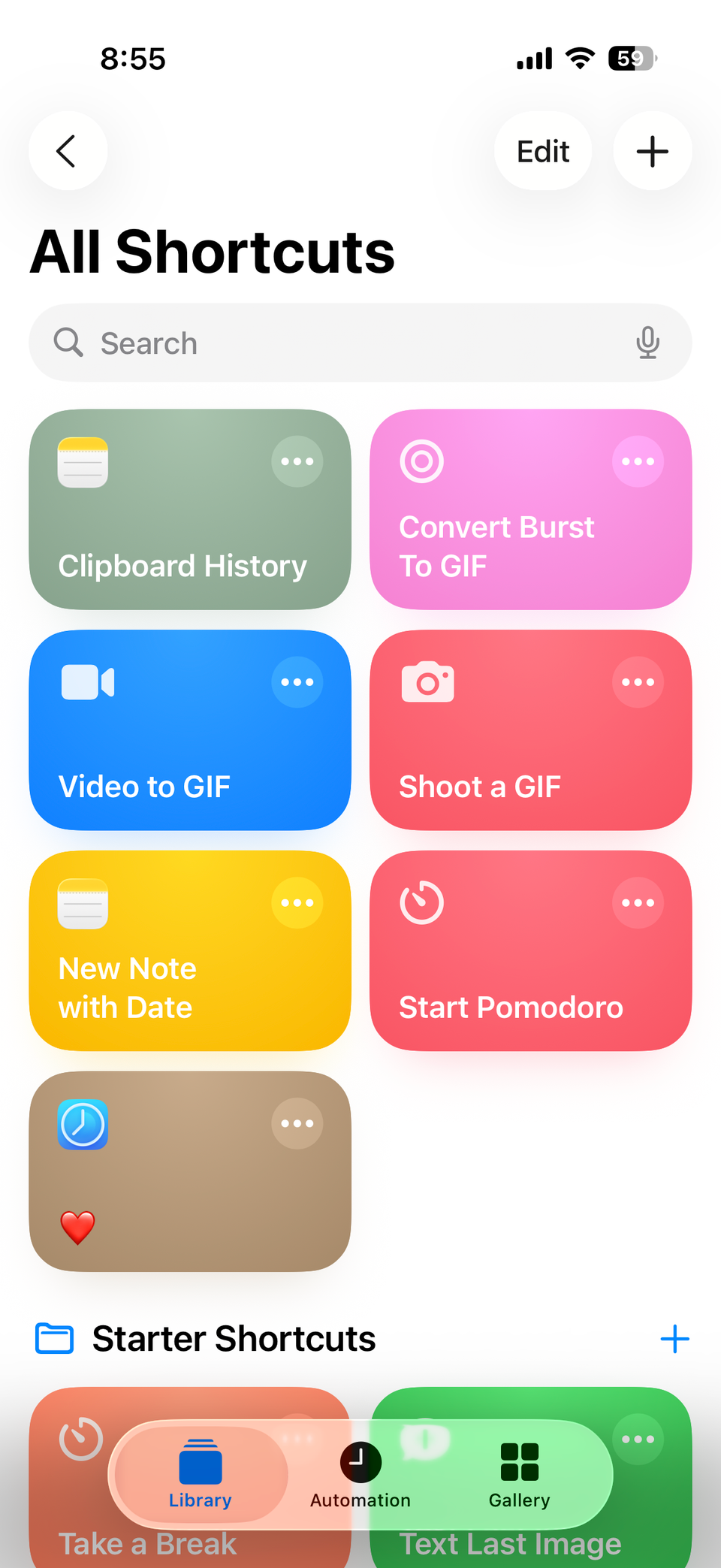 Shortcuts app on iPhone