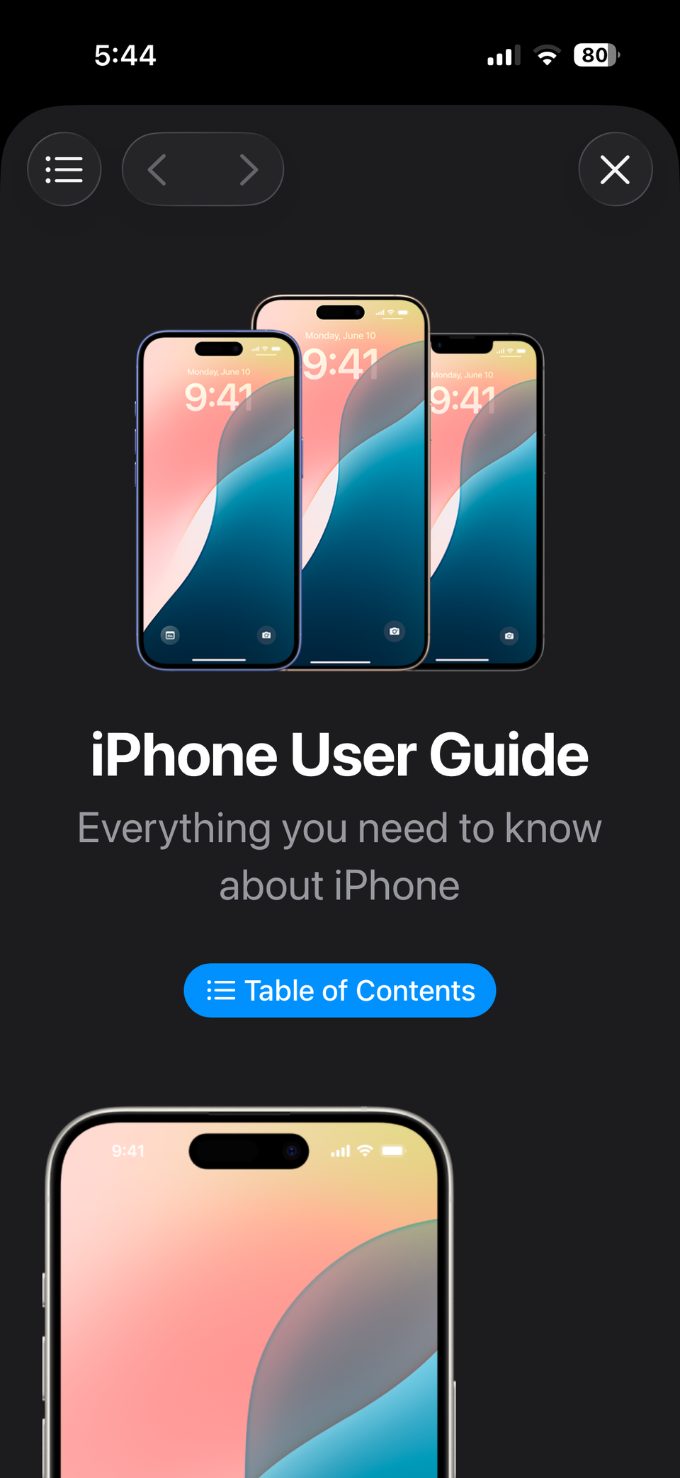 راهنمای کاربر در برنامه نکات در آیفون