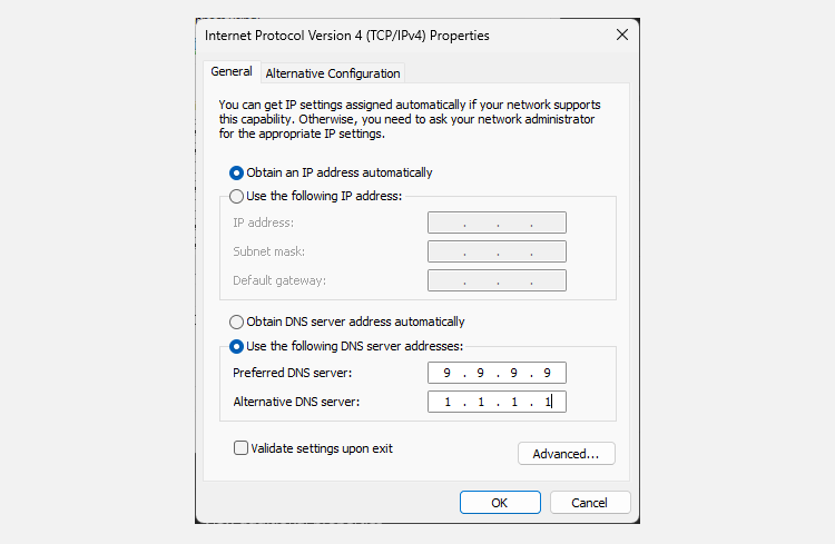 windows 11 dns settings