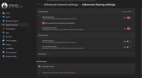 Windows 11 advacned network sharing settings