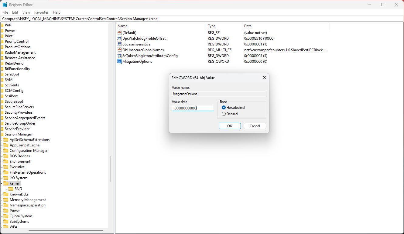 Windows regisry editor key value edit menu