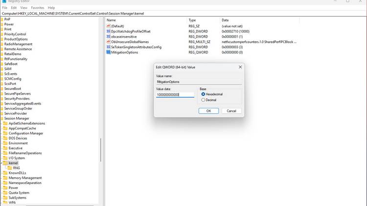 Windows regisry editor key value edit menu