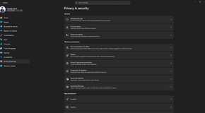 Windows 11 settings app with privacy and security settings