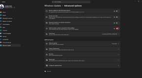 Windows update advanced settings menu