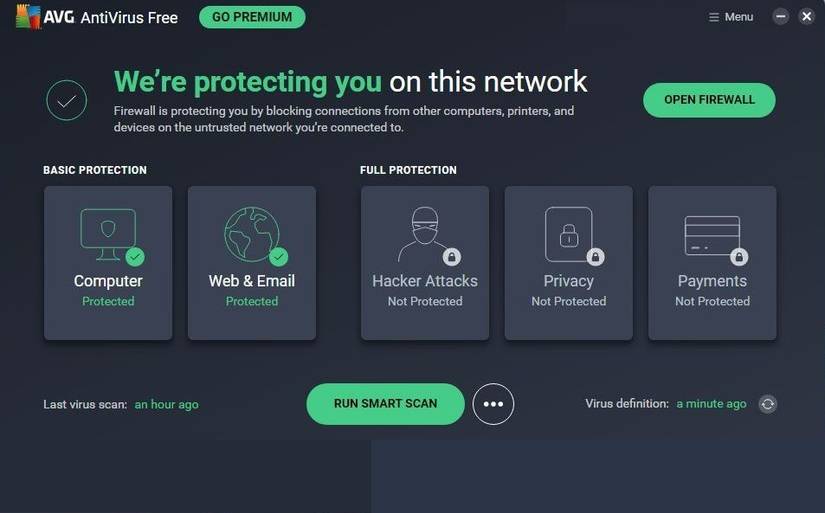 AVG internet security firewall option