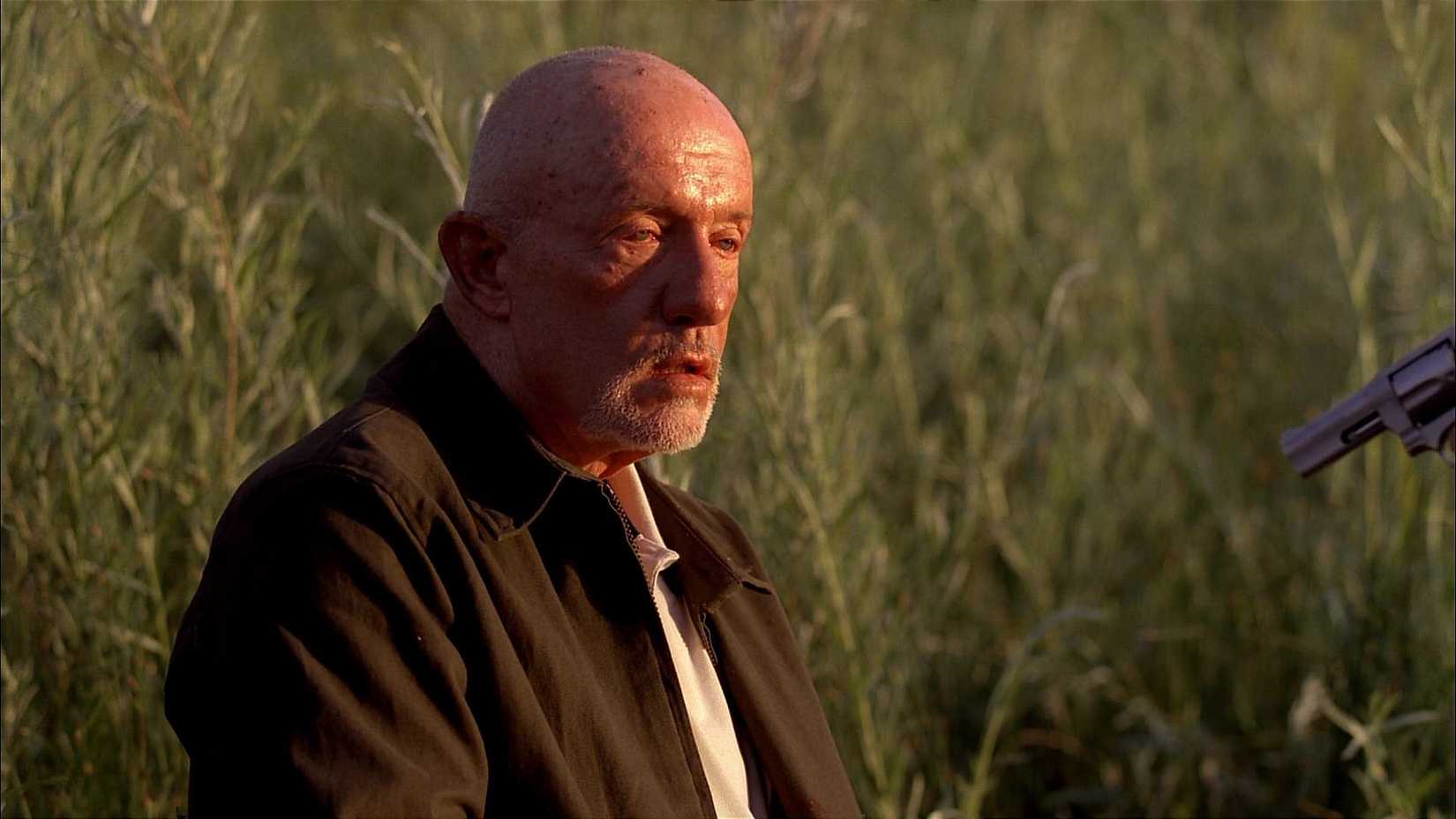 Breaking Bad Mike staring off.