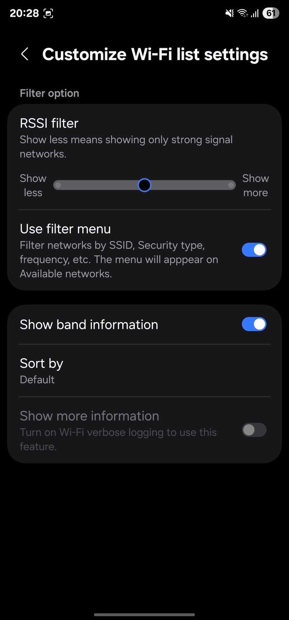 Customize Wi-Fi list settings page in Connectivity Labs.