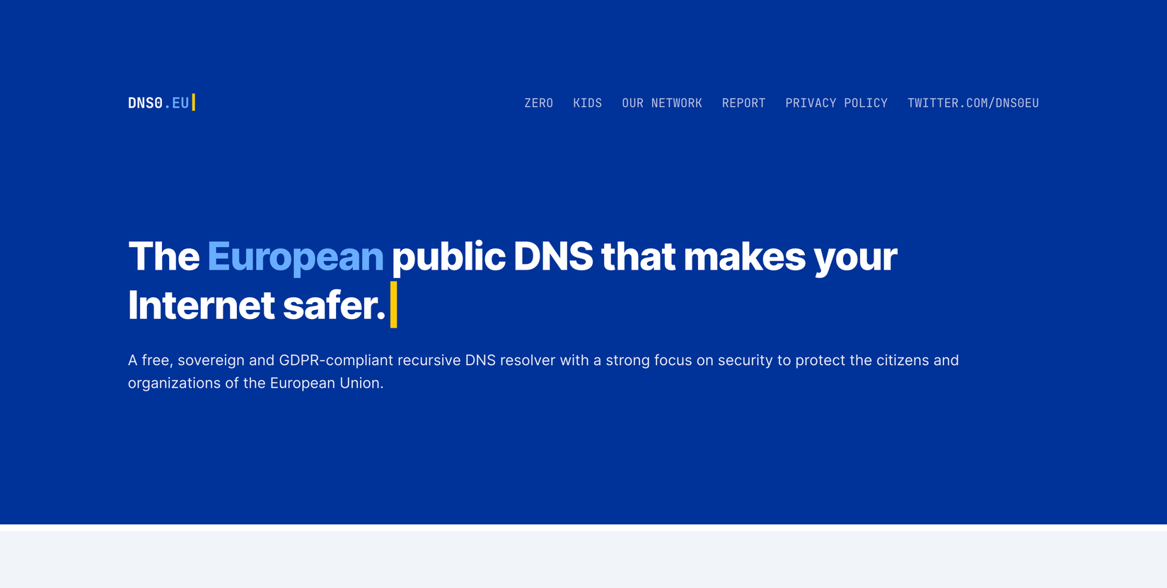 dns0.eu public free dns service home page