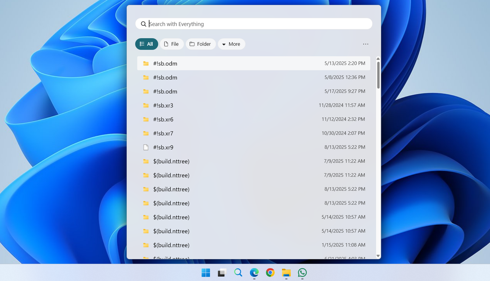 Everything search on Windows 11 taskbar