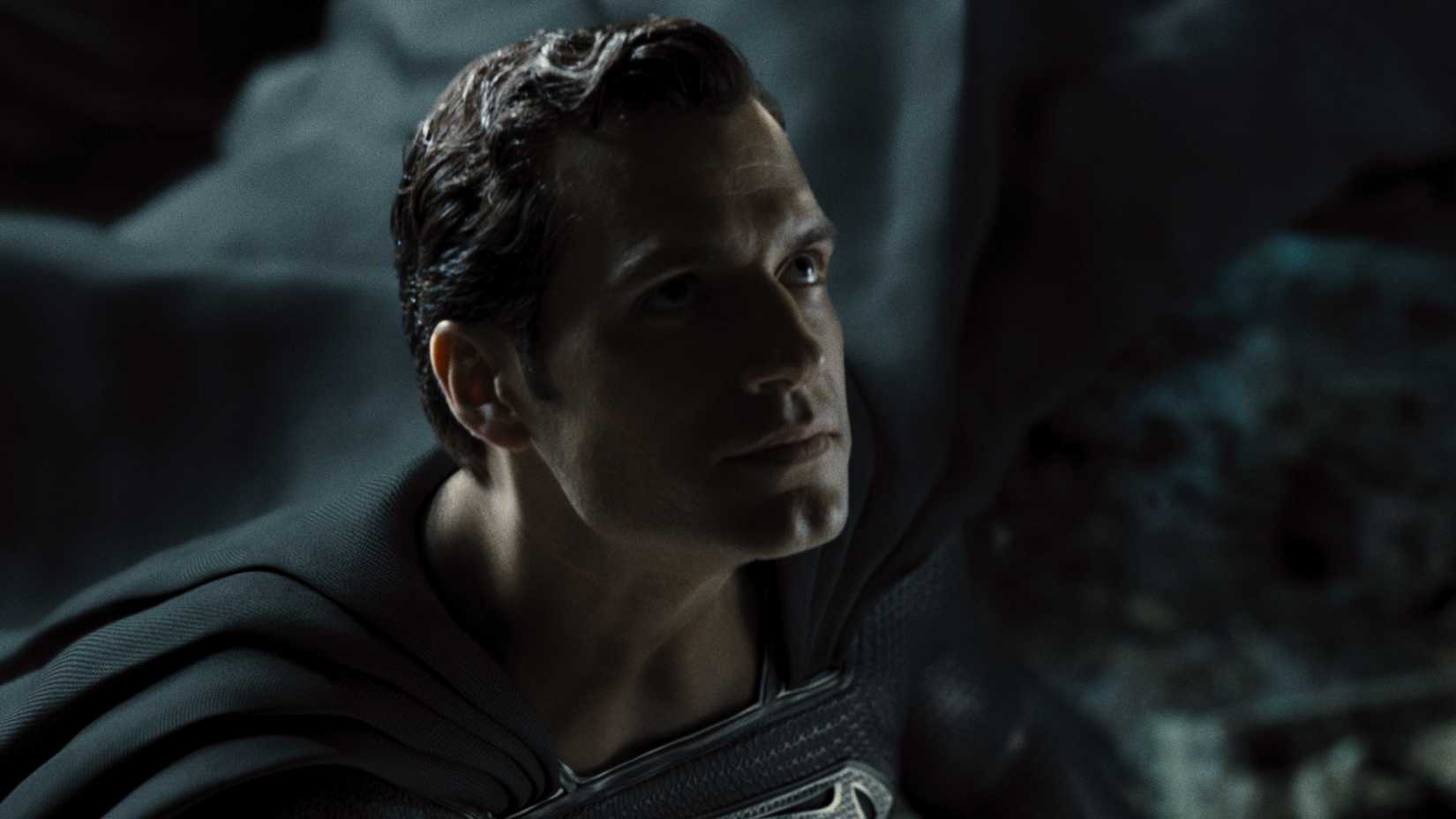 Superman in his black suit in Justice League