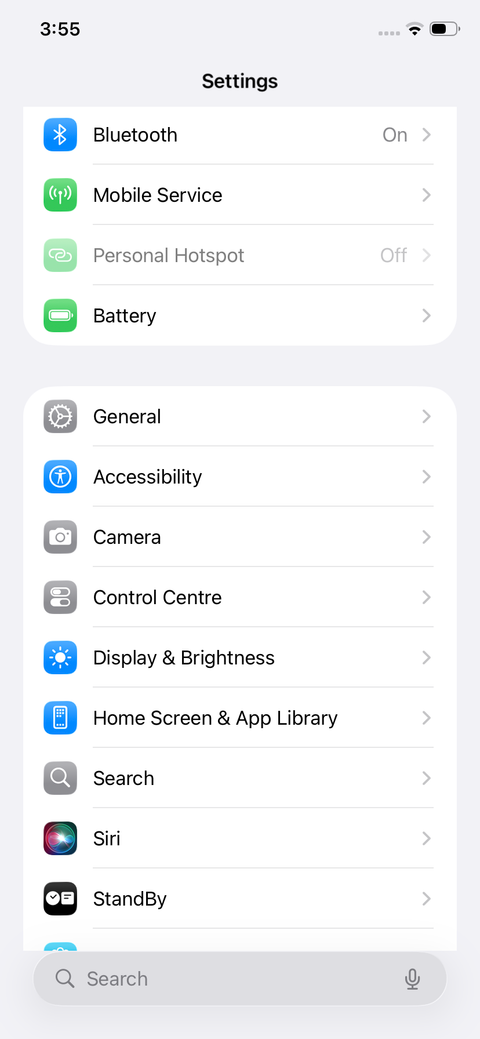 iOS 26 Settings app