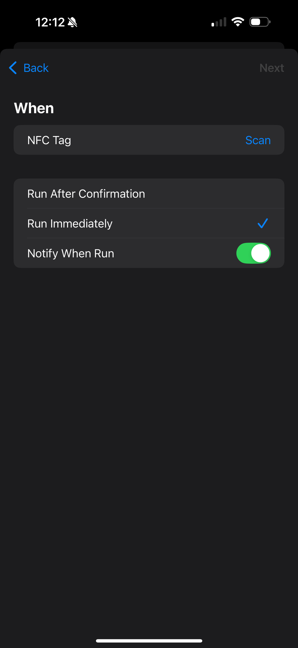iphone shortcut app nfc tag automation