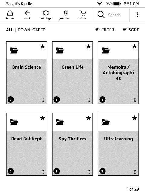 Kindle Collections Folders