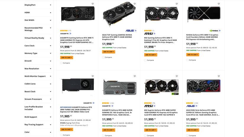 Nvidia graphics card prices