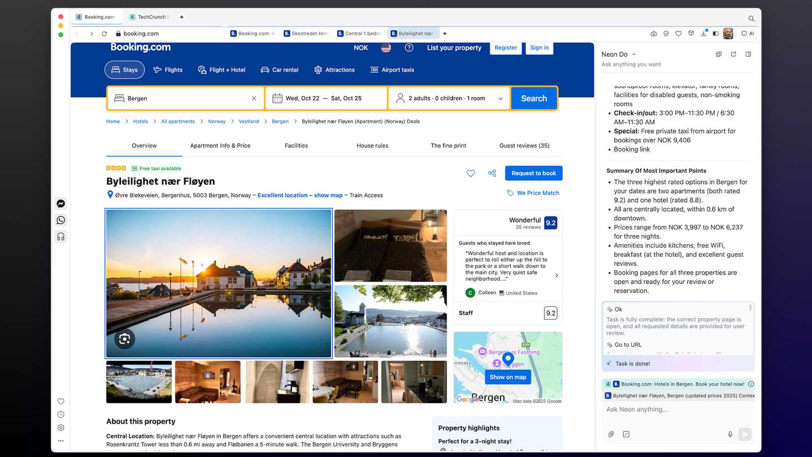 opera neon booking hotel room automatically.