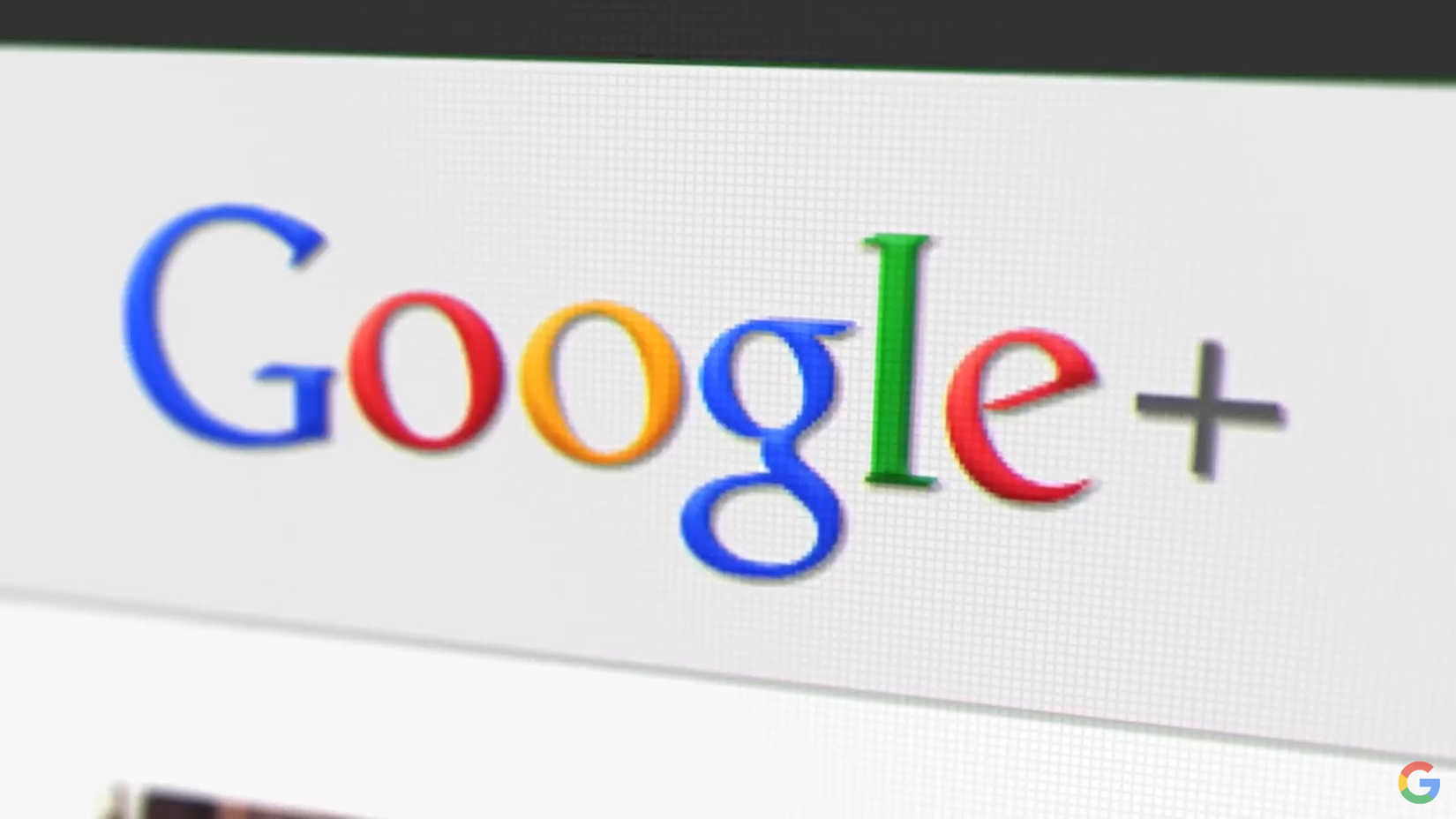 Close-up of Google+ logo.