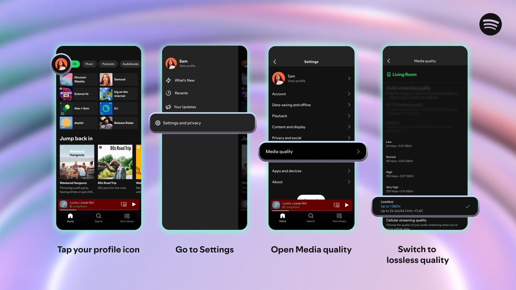 spotify lossless how to enable.
