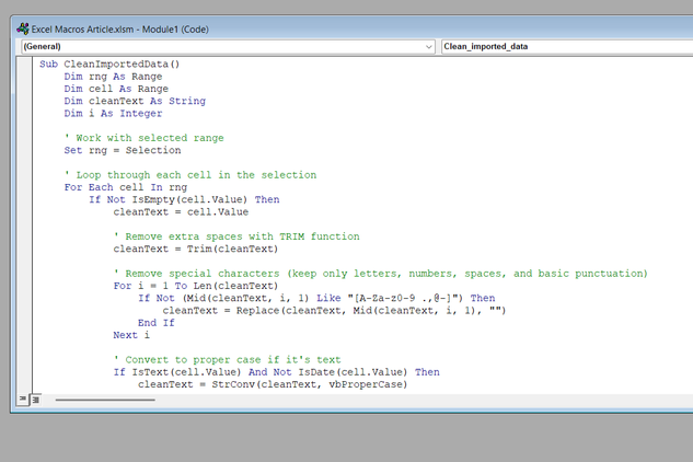 Mavro Code I stopped using formulas because Excel macros do the work for me
