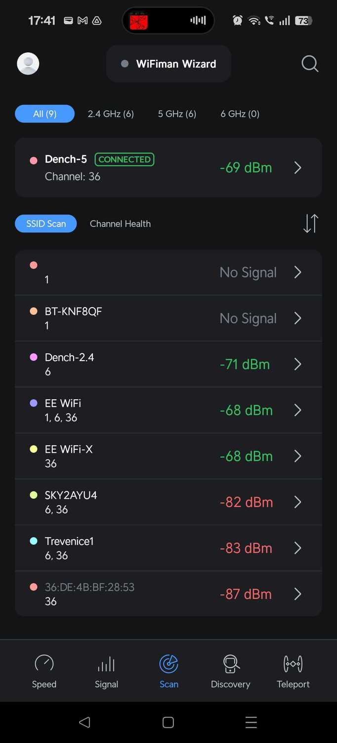 wifiman app list of local wifi networks detected by smartphone