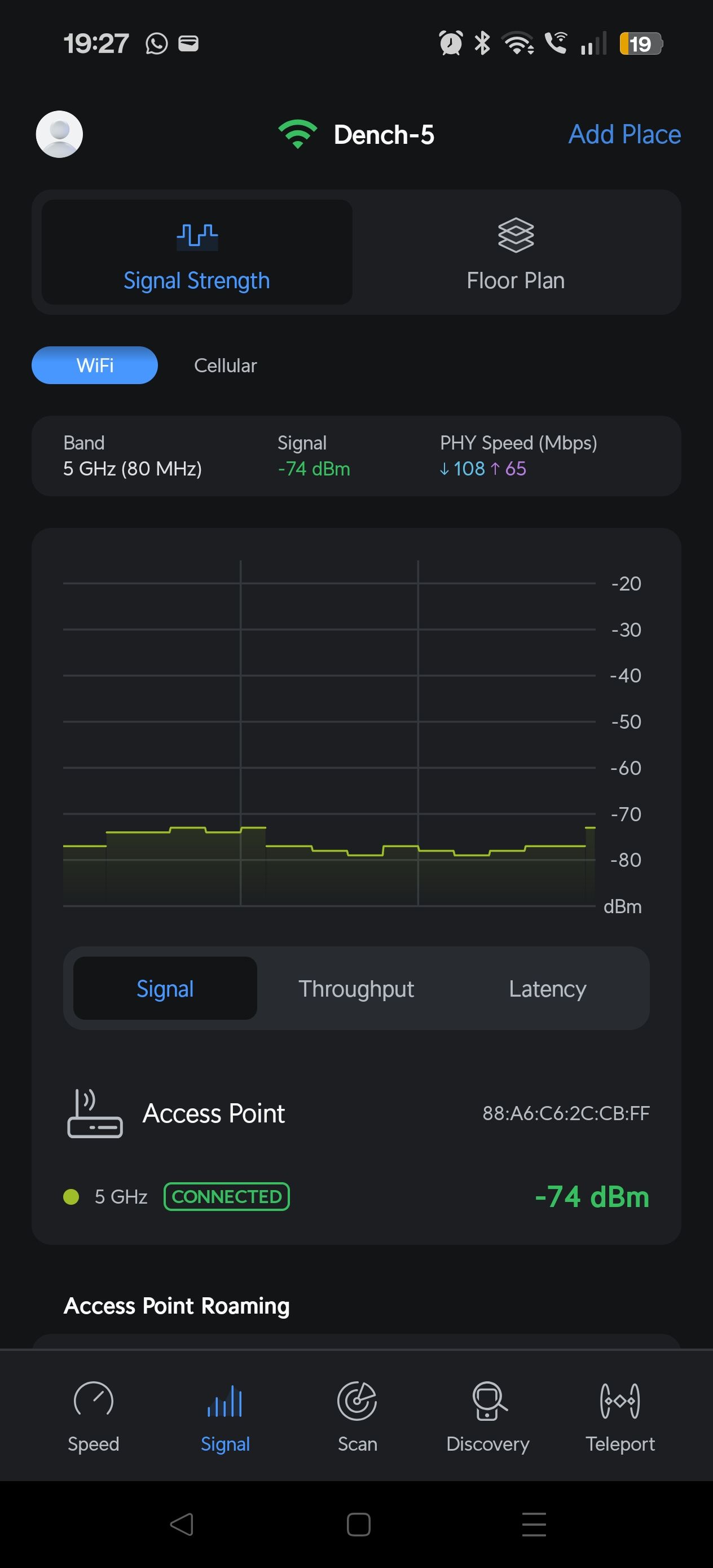 wifiman app signal strength information