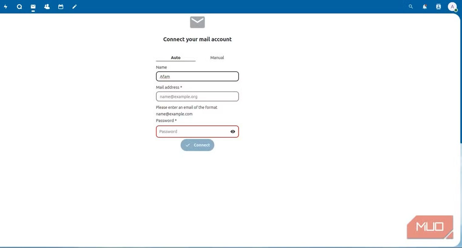 connecting to mail on nextcloud