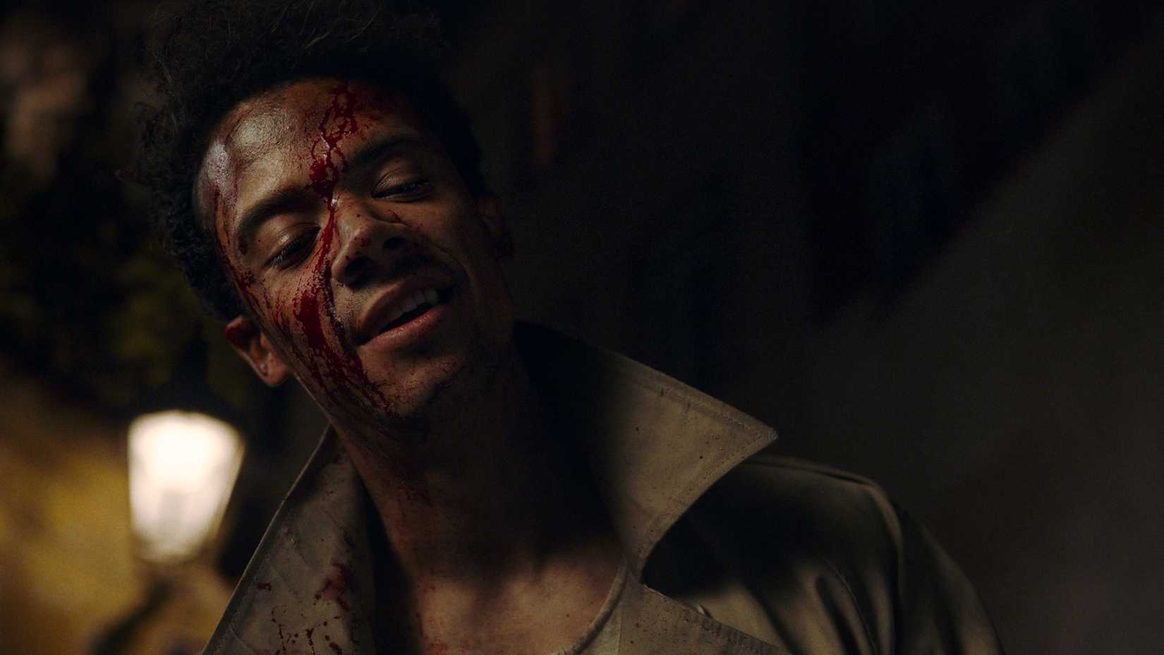 Louis is bloodied in Interview With The Vampire