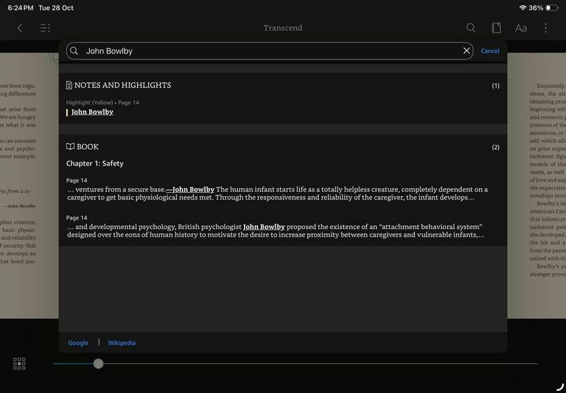 Kindle Find in Book.