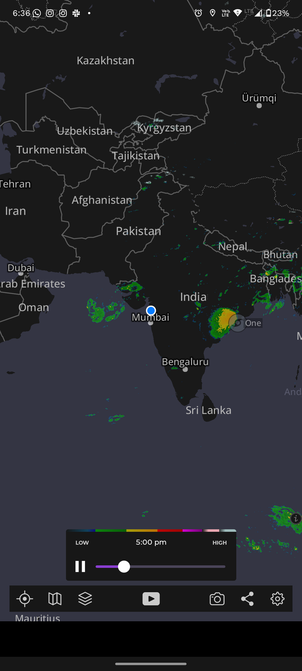 MyRadar weather app minuets forecast. 