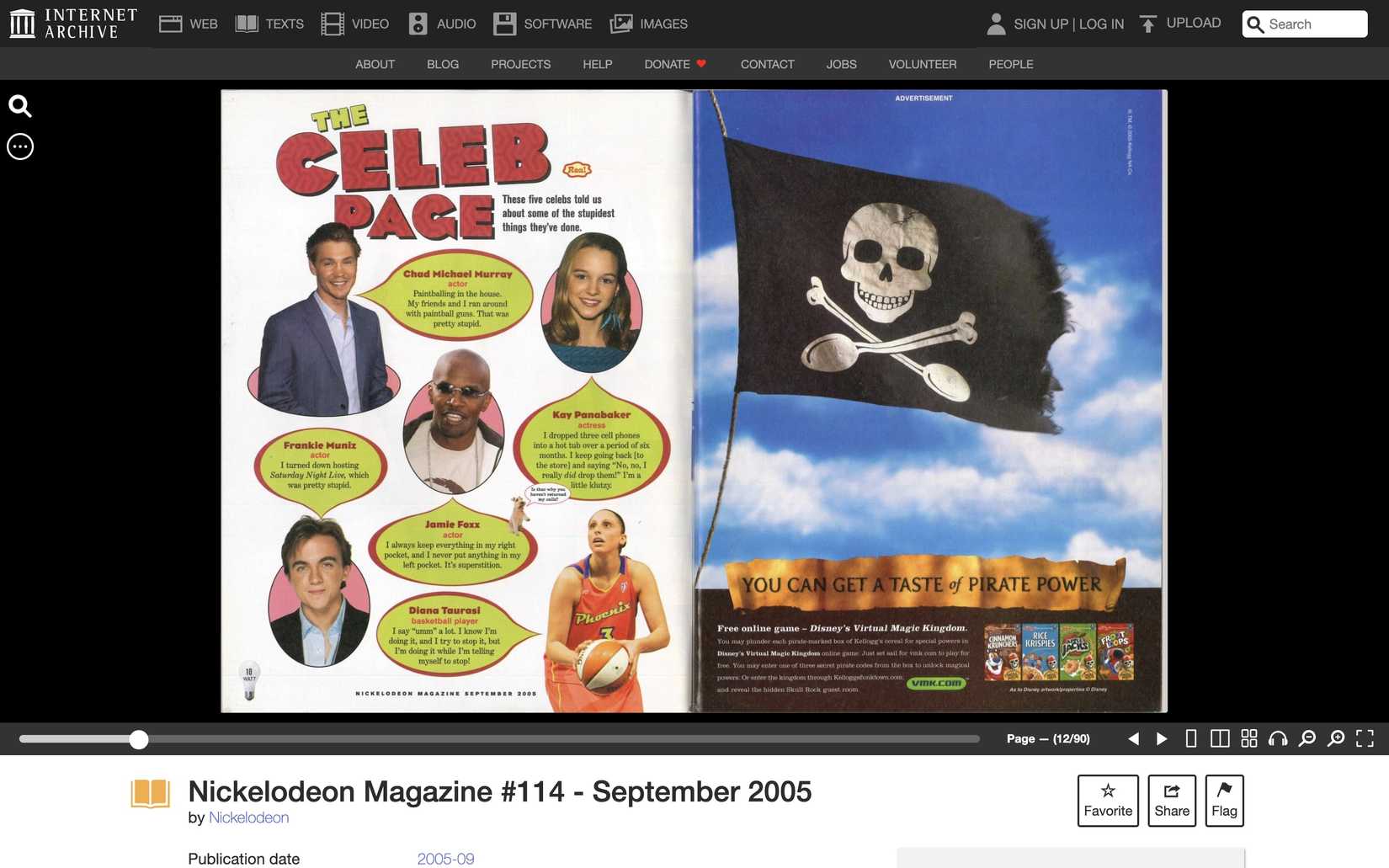 Nickelodeon magazine inside pages