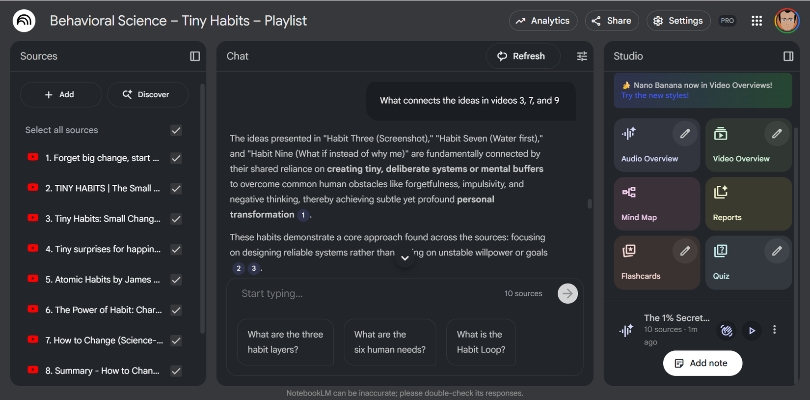 NotebookLM Question Prompts