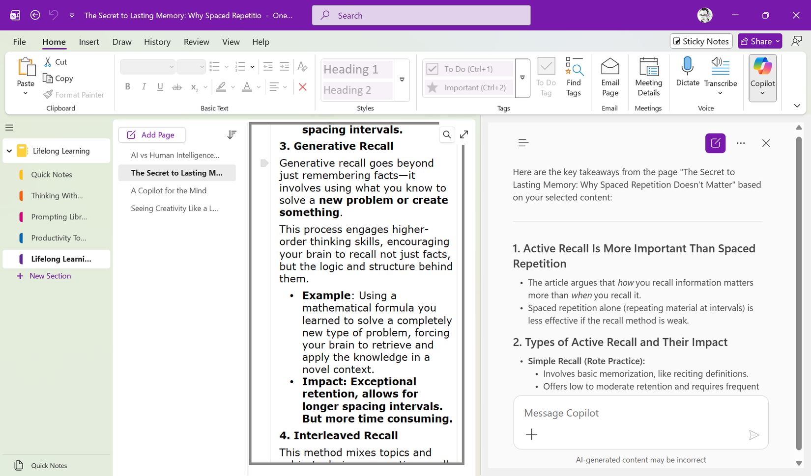OnenOte Copilot integration
