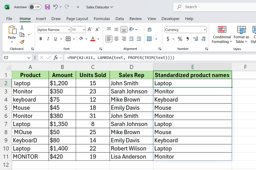 Excel’s MAP function is genius