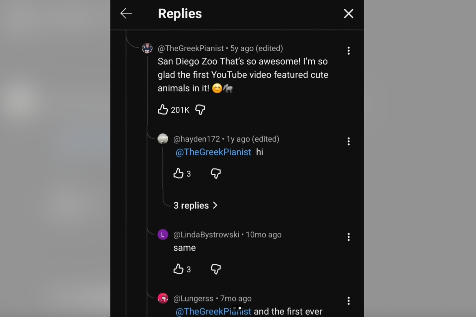 Nested YouTube comments after the October 2025 update