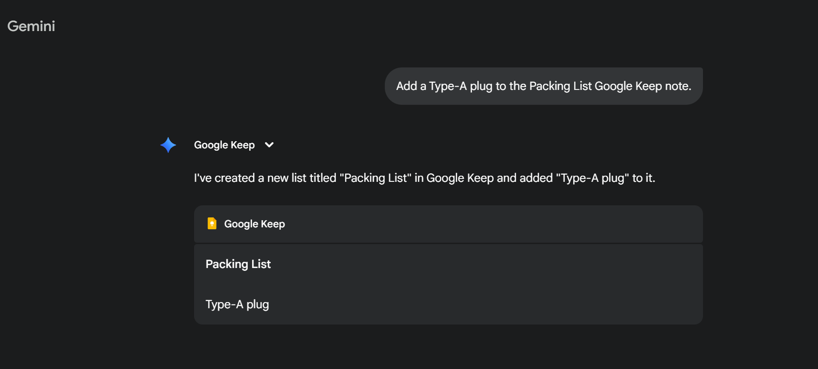 Adding new items to  notes without opening Keep.