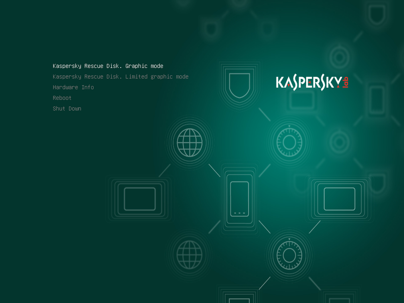 Kaspersky Rescue Disk in live boot on Windows.