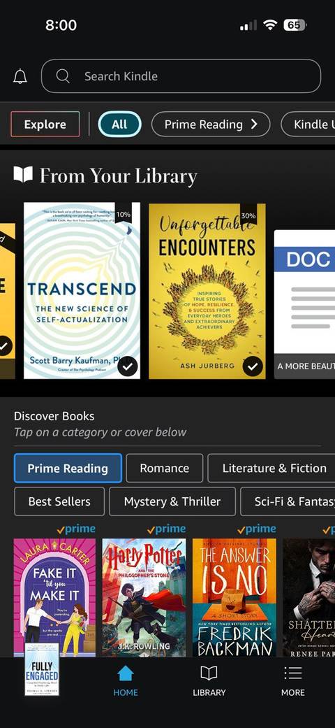 Kindle Library new books.