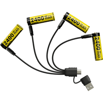 Nitecore NH2400 2400mAh USB-C Rechargeable AA Battery 4-Pack
