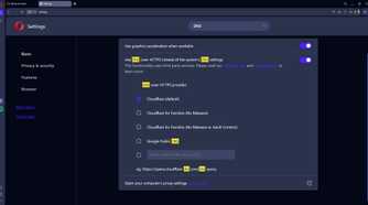 opera browser enable dns over https settings