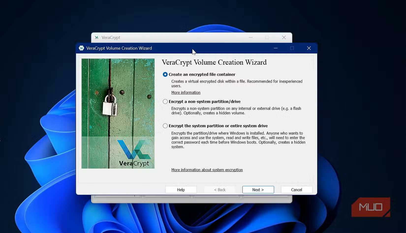 Running the VeraCrypt volume creation wizard