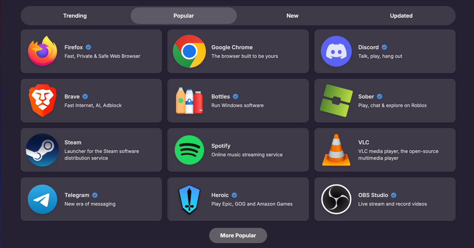 Flathub website screenshot
