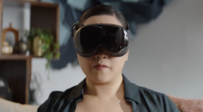 Person wearing a Valve Steam Frame VR headset