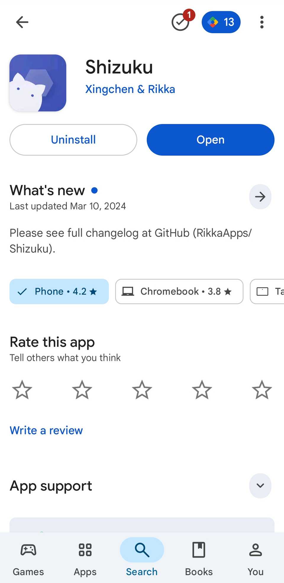 Shizuku app on Play Store