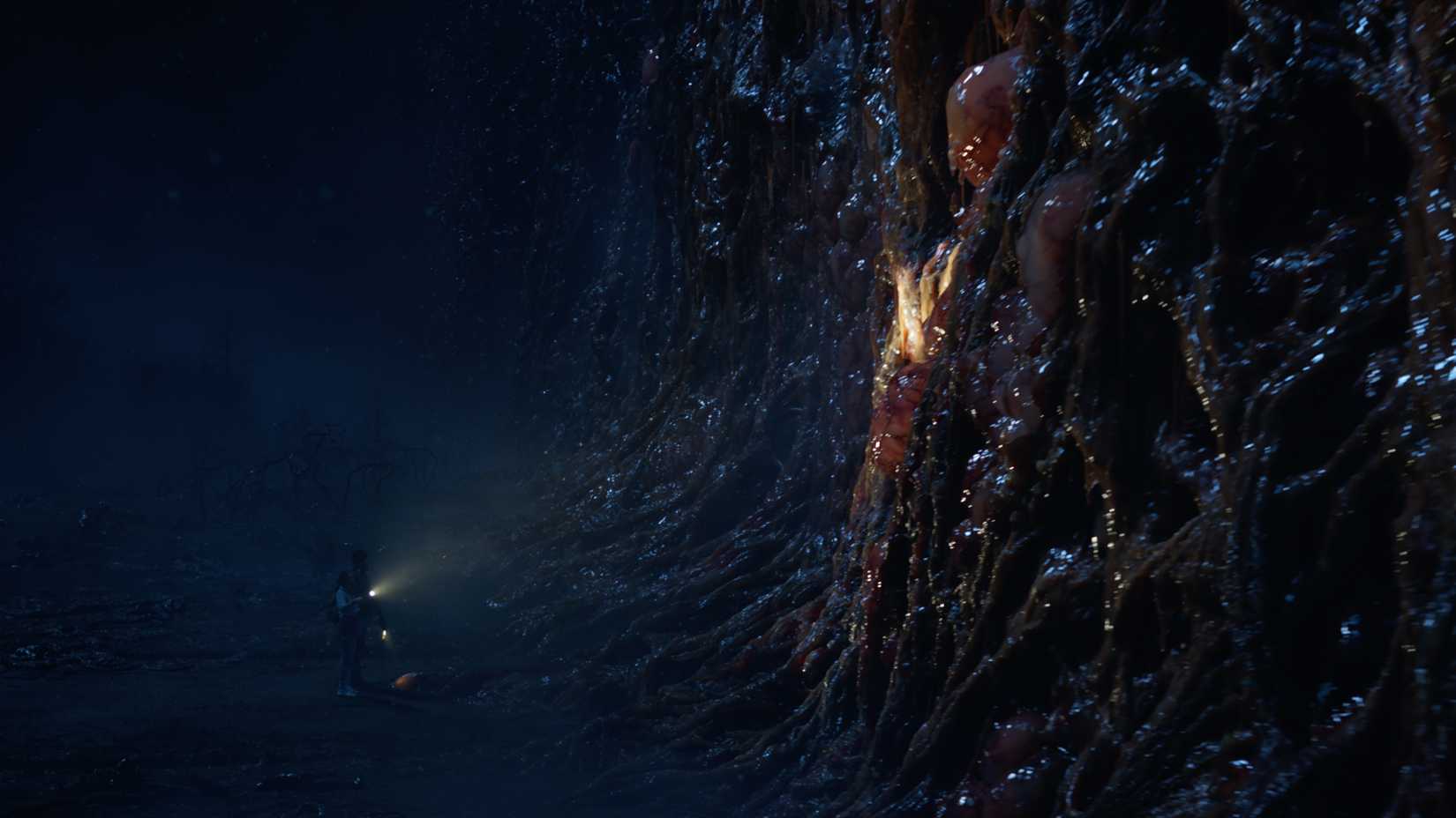 Giant wall of goo in the Upside Down in Stranger Things season 5