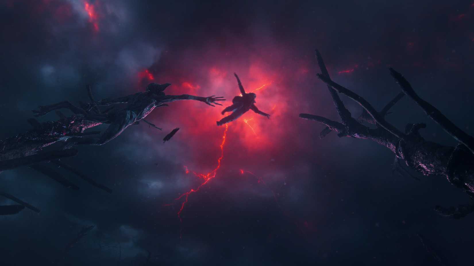 Young Will leaps from tree to tree in the Upside Down in Stranger Things season 5