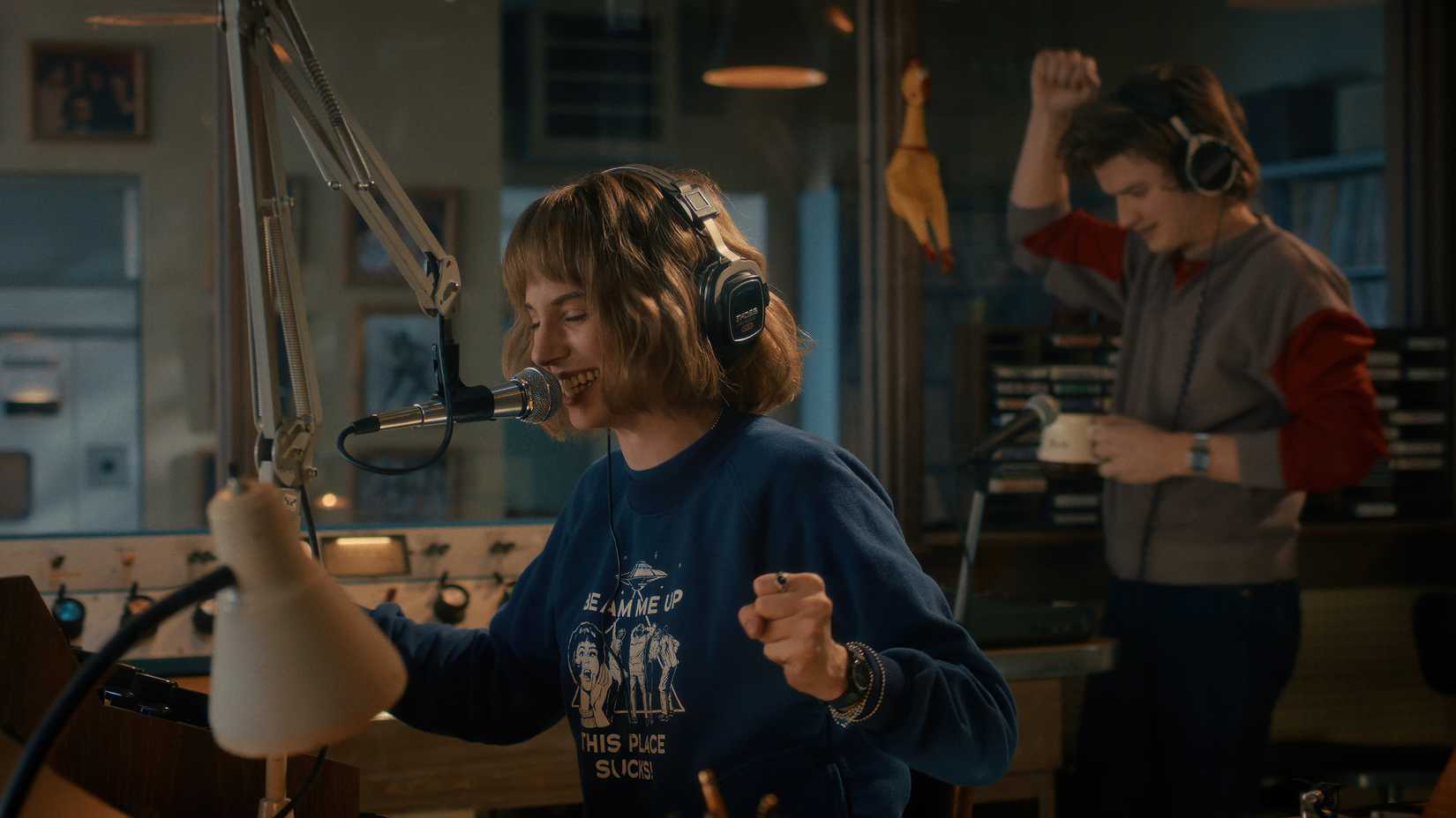 Steve and Robin at a radio station in Stranger Things season 5