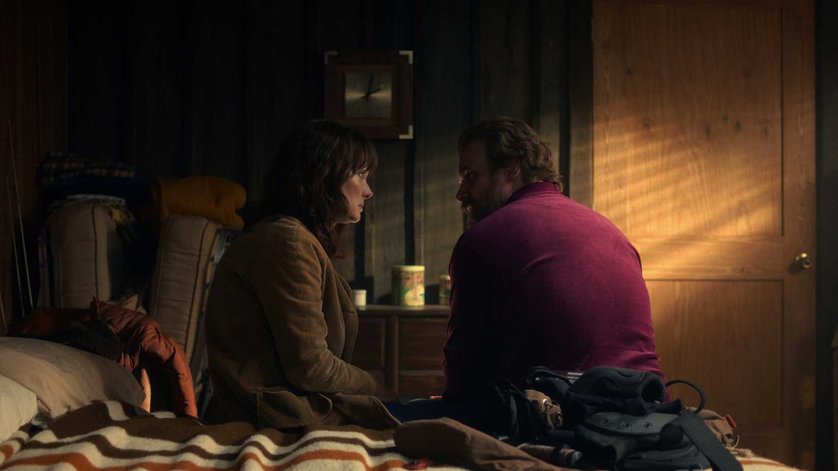 Joyce and Hopper talk in Stranger Things season 5