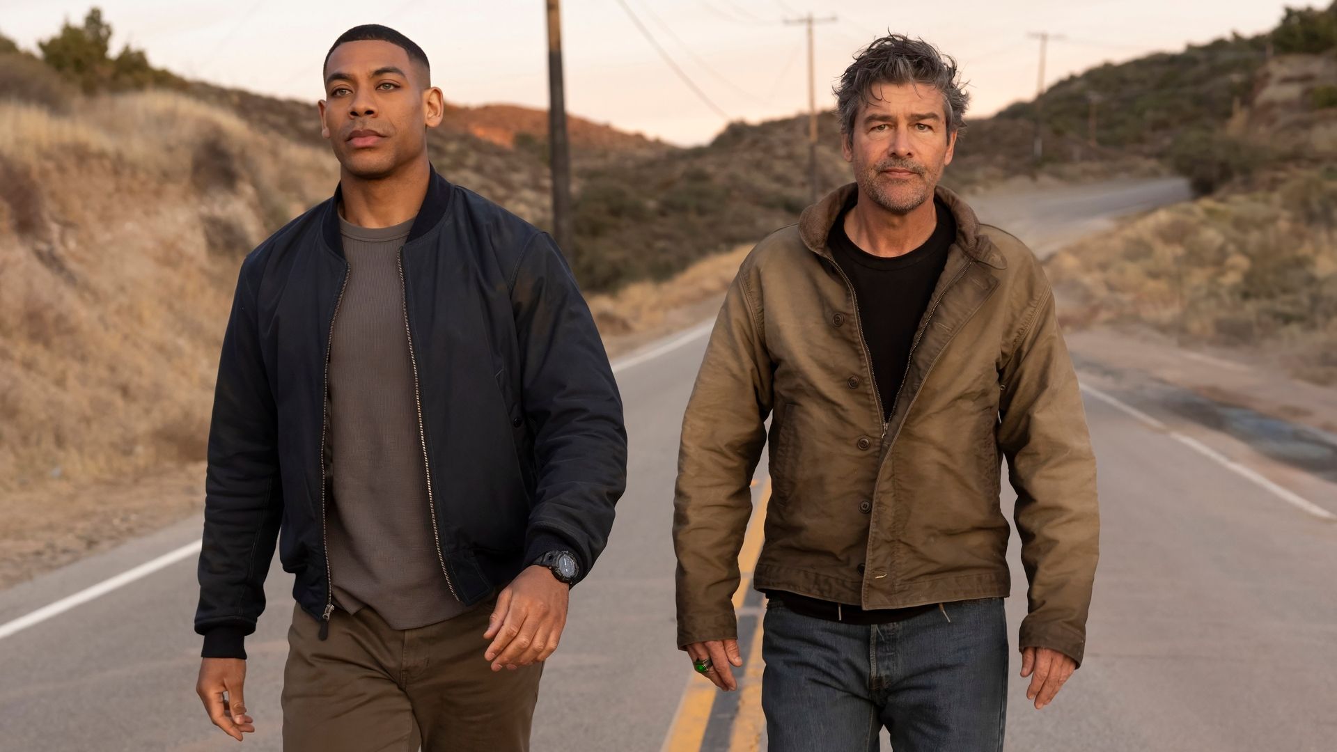 Aaron Pierre and Kyle Chandler in Lanterns
