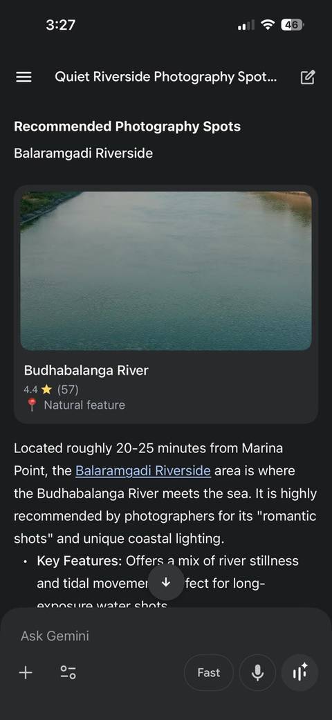 Scouting for locations with Gemini and Google Maps.
