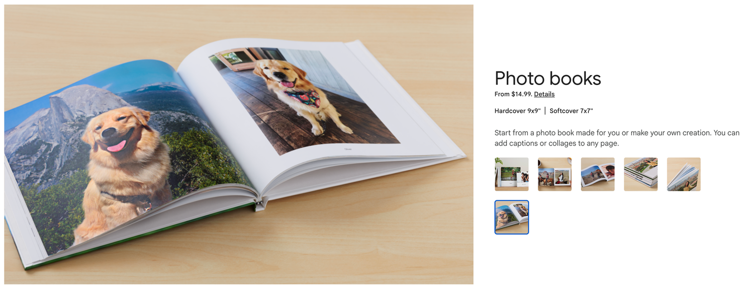 Google Photos Book Pets