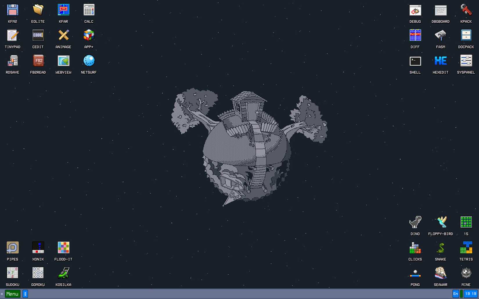 KalibriOS desktop.